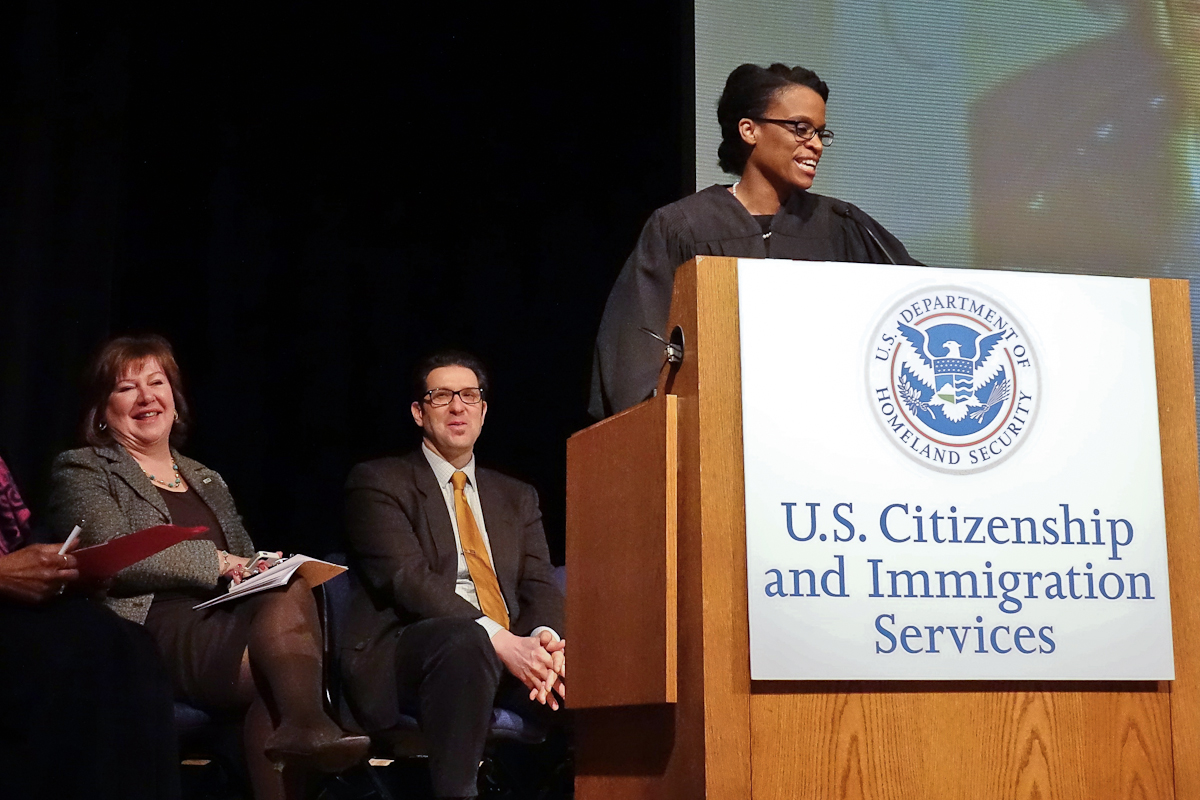U. S. Citizenship and Immigration Services Naturalization Ceremony
