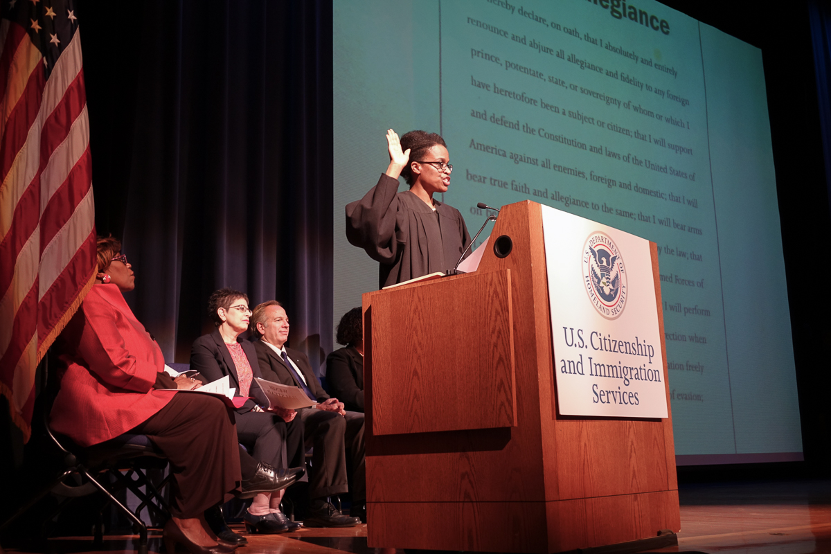 U.S. Citizenship and Immigration Services Naturalization Ceremony